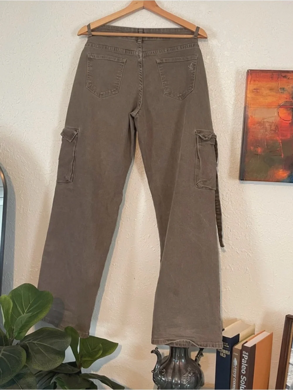 VIP Women’s Cargo Jeans - Olive Brown
